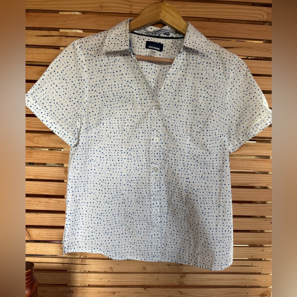 Basic Editions Classic Navy White and Blue Casual Shirt